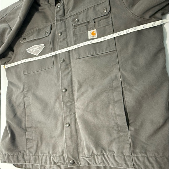 Carhartt Hoodie Utility Jacket Men’s XL Sherpa Lined Washed Duck Outerwear Gray - Picture 13 of 15